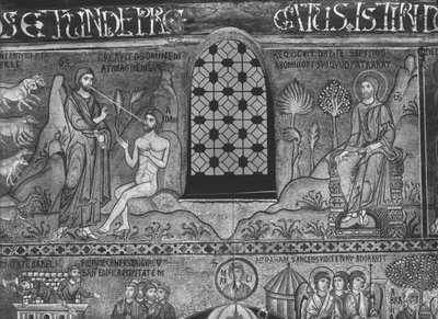Creación de Adán (mosaico) de Sicilian School